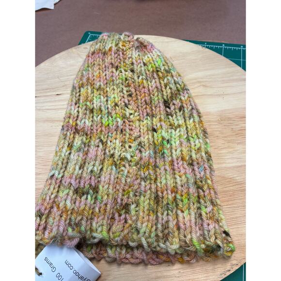 Hand Knit Merino Wool Beanie | Hand-Dyed Yarn OOAK main image 4
